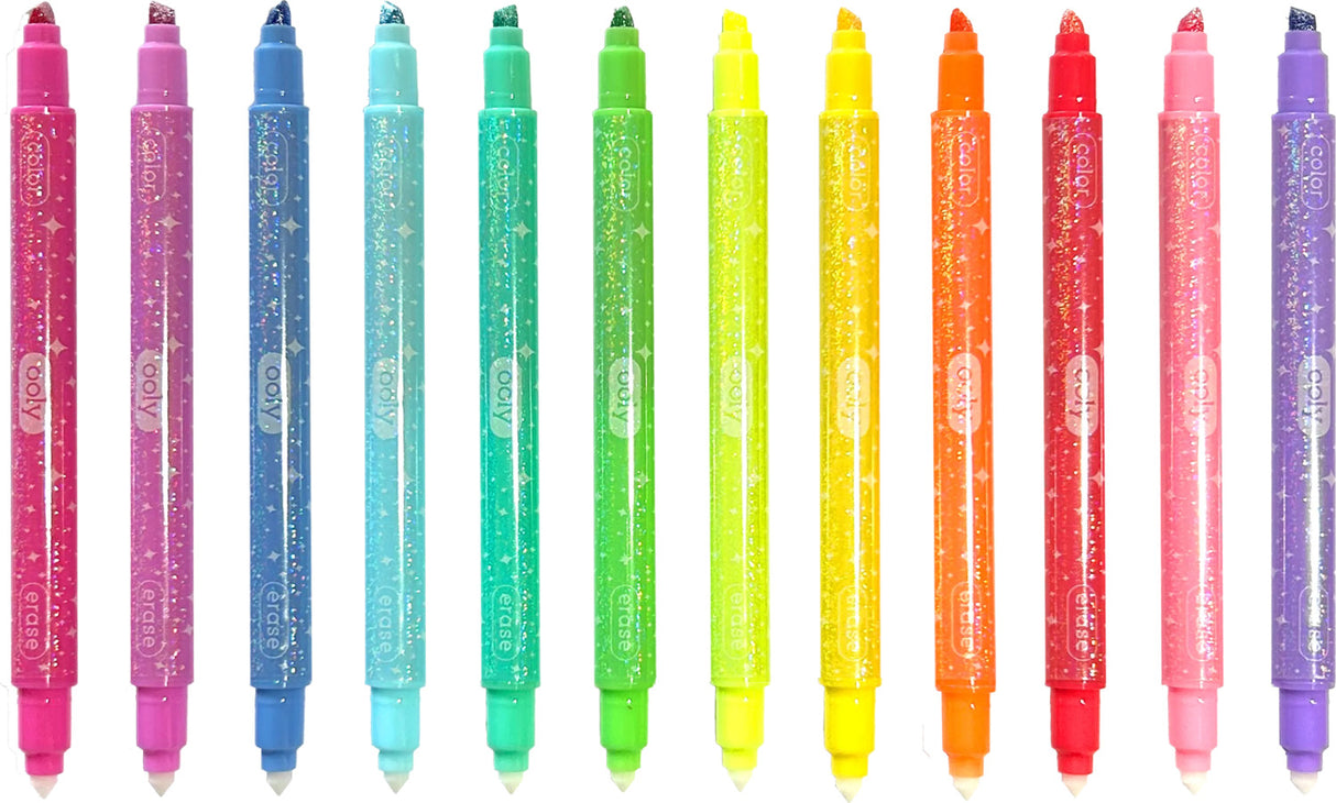Make No Mistake! Sparkle Glittery Erasable Markers - Set of 12