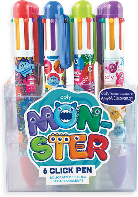 6 Color Click Pens  Monsters