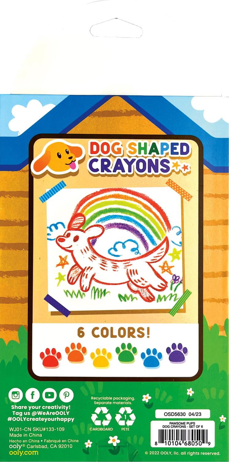 Pawsome Pups Dog Crayons - Set of 6