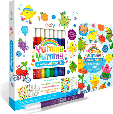 Yummy Yummy Scented Coloring Kit - Markers Stickers Coloring Book