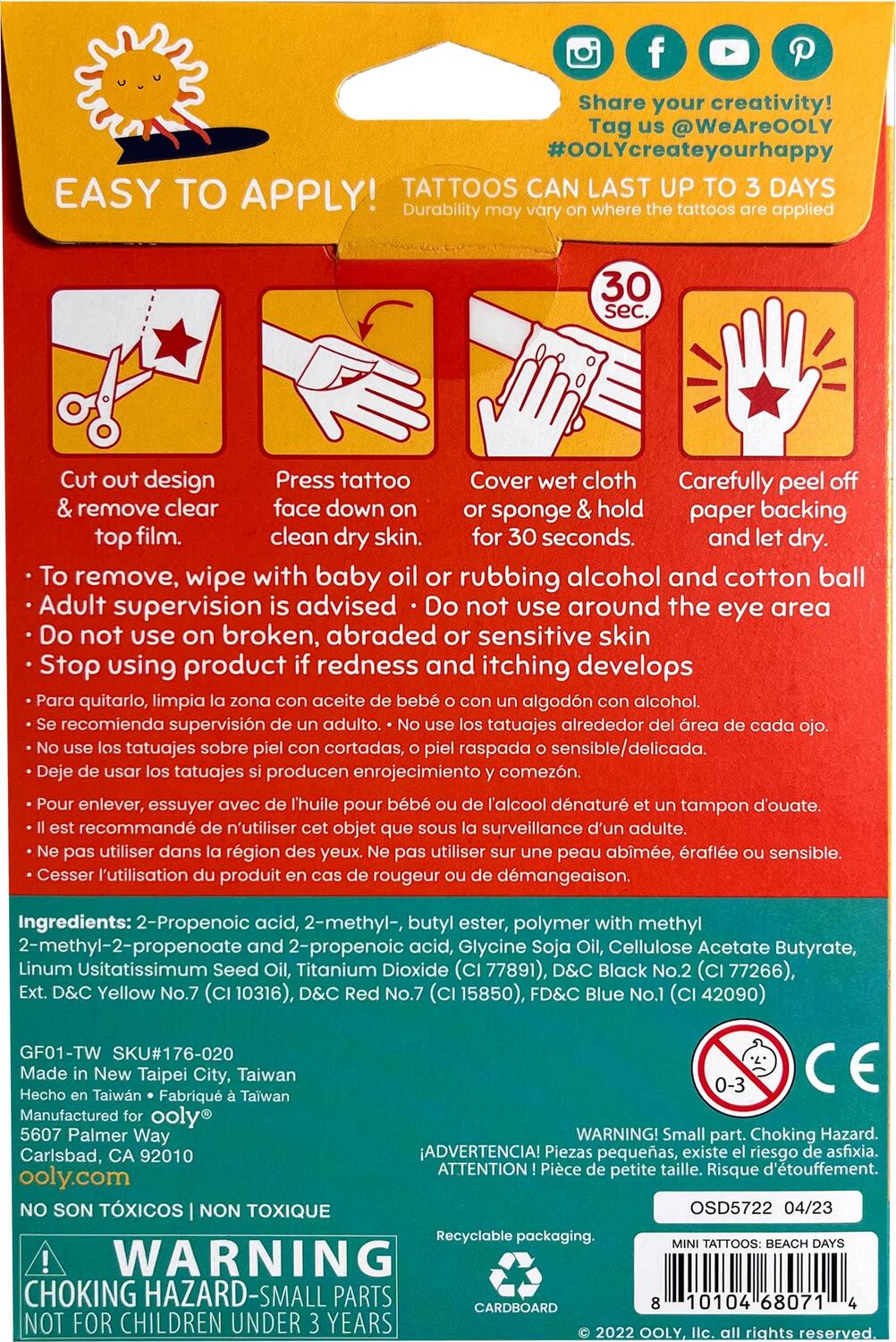 Mini Temporary Tattoos - Beach Days