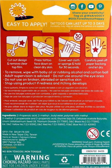 Mini Temporary Tattoos - Beach Days