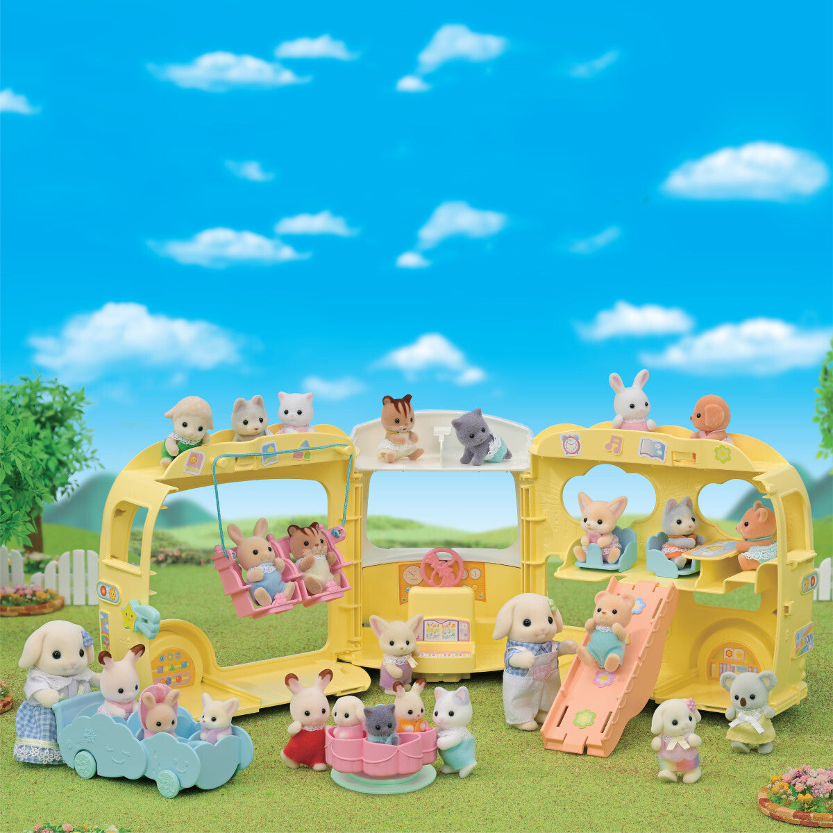 Rainbow Fun Nursery Bus – Dancing Bear Toys - Main Image