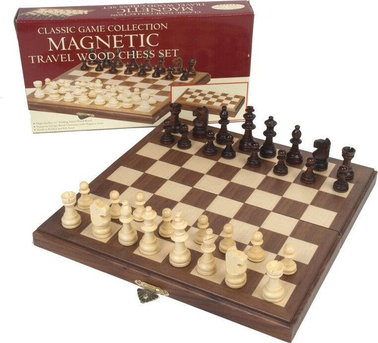 Travel Magnetic Walnut Chess Set