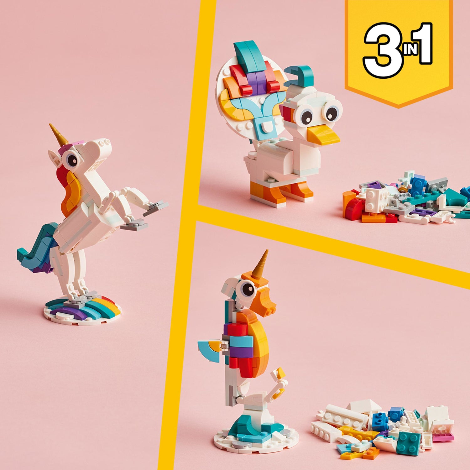 UNICORN30 リマスター版セット LEGO® Creator 3-in-1 Magical Unicorn Toy Set – Dancing Bear Toys