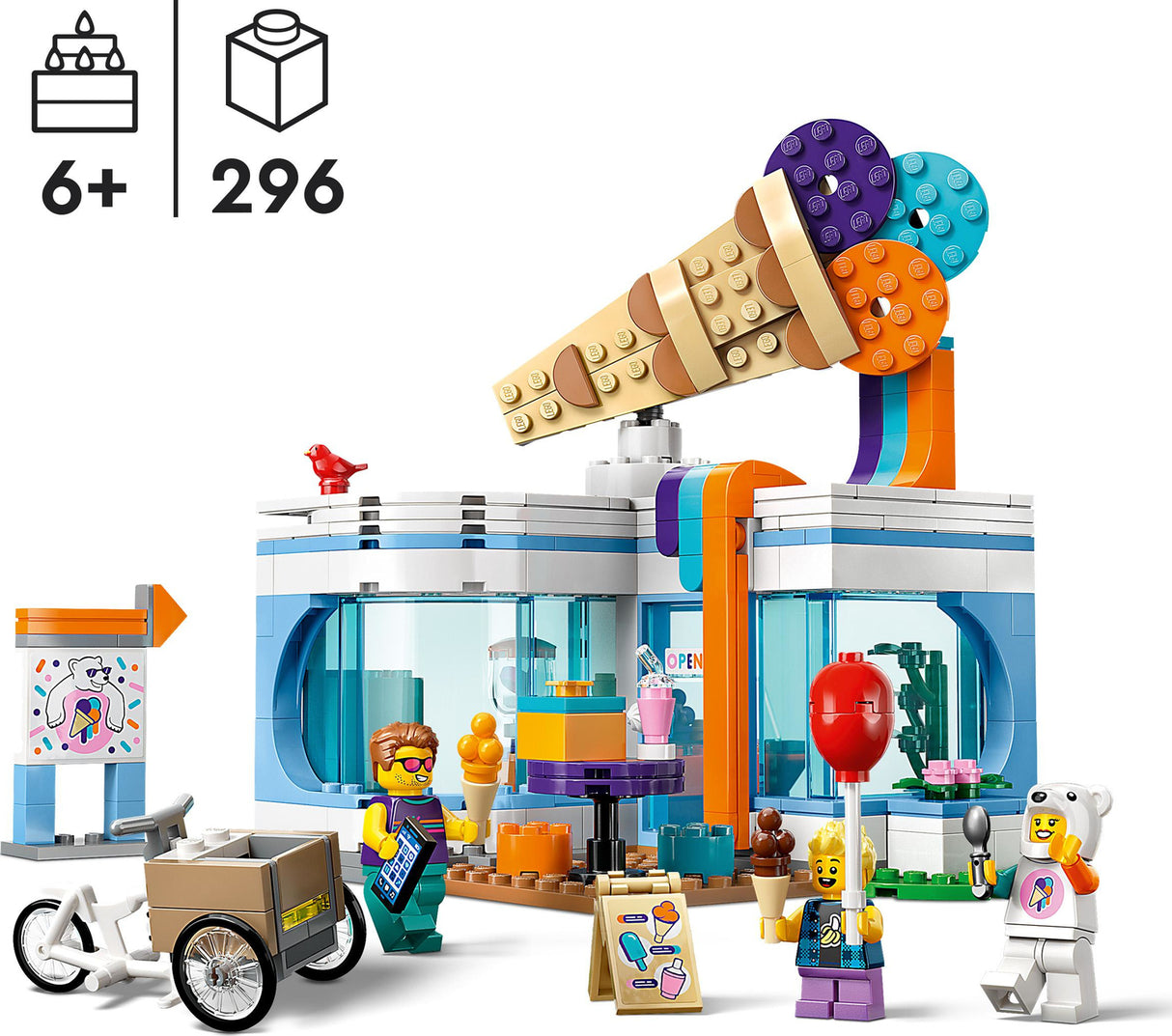 LEGO City Ice-Cream Shop Set with Toy Bike