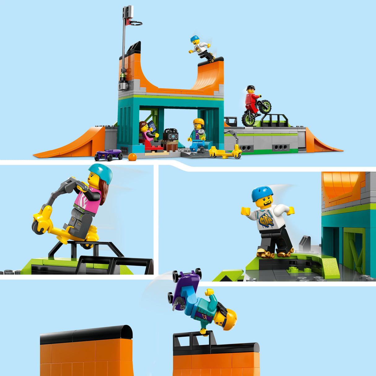 LEGO City Street Skate Park with Toy Bike