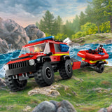 LEGO City Fire: 4x4 Fire Truck with Rescue Boat