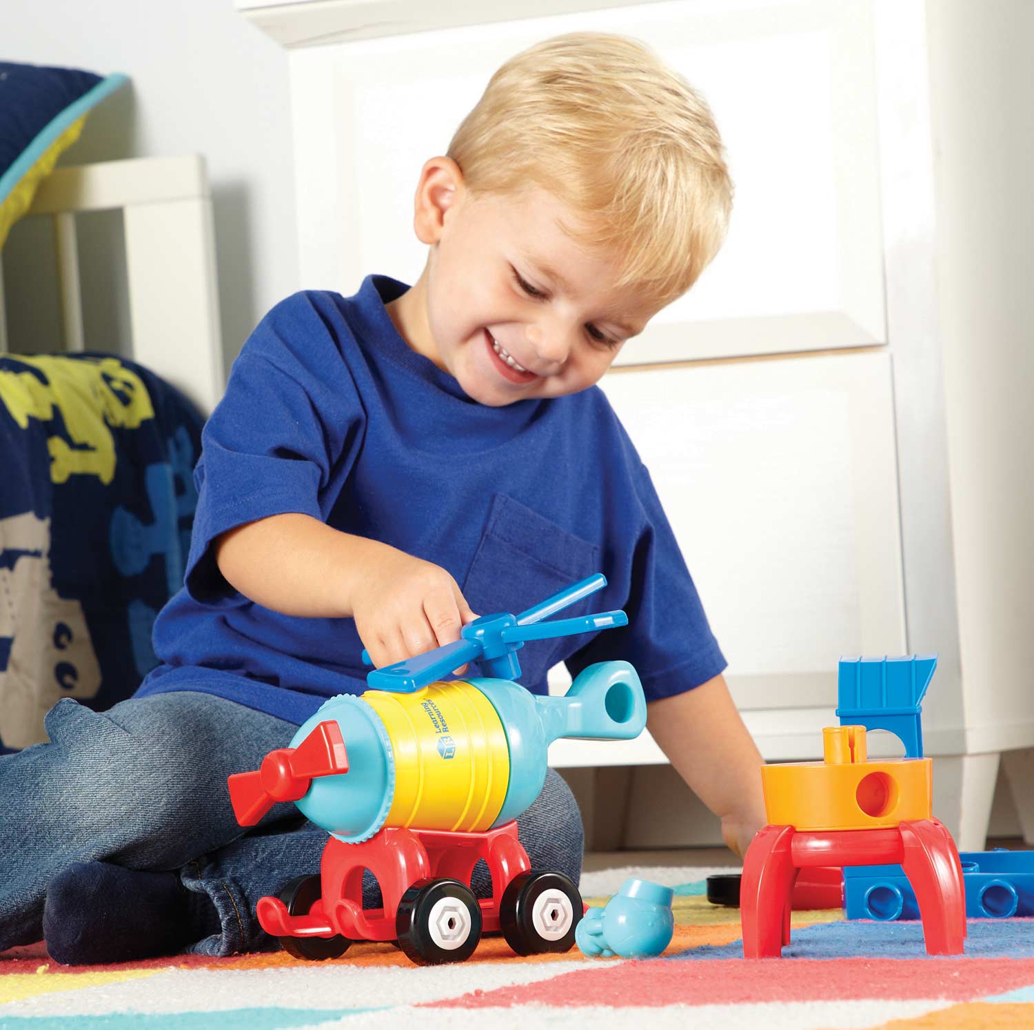 dancing blue rocket toy