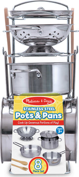 Let's Play House! Stainless Steel Pots & Pans Play Set