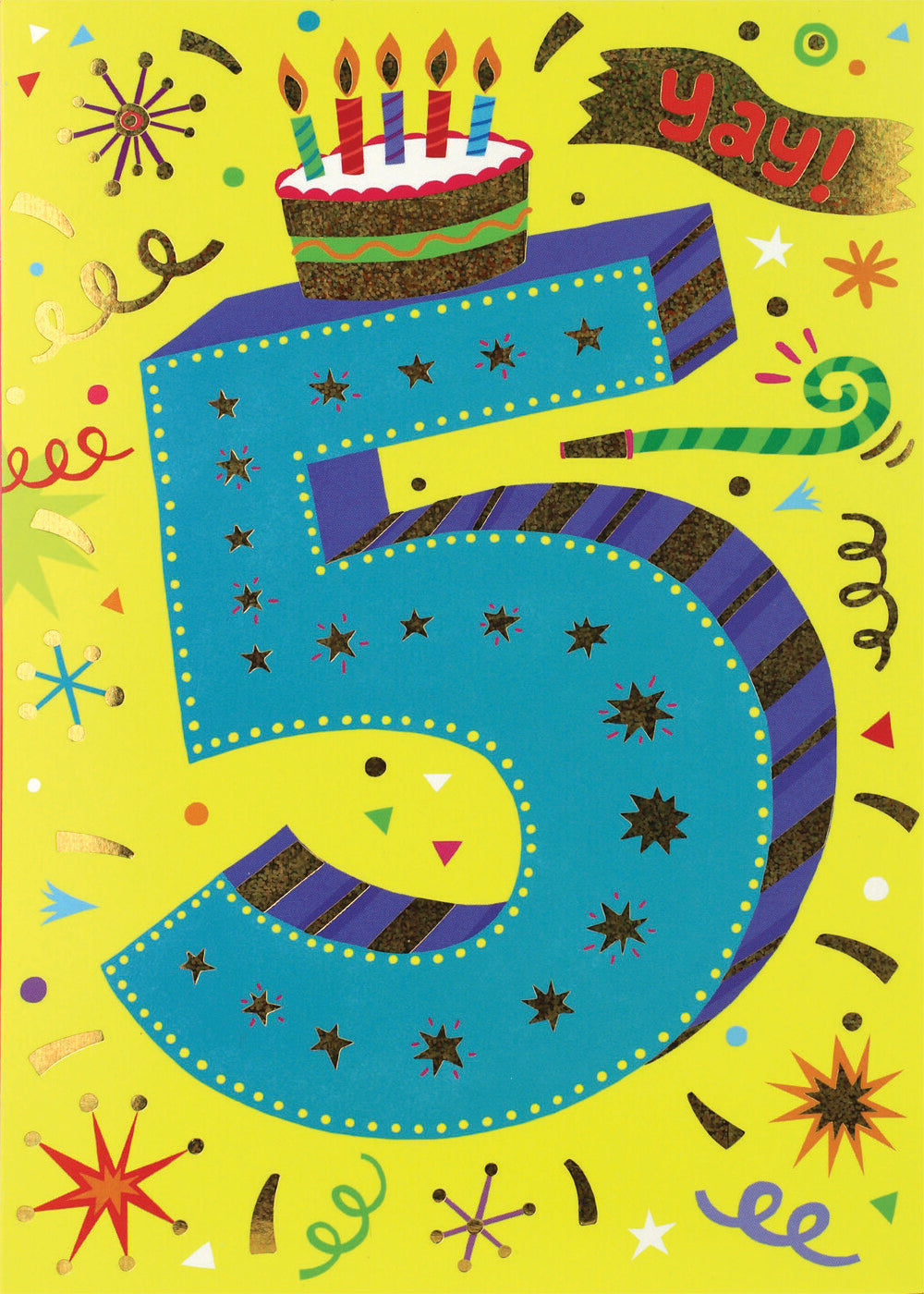 Age 5 Lettering Foil Card