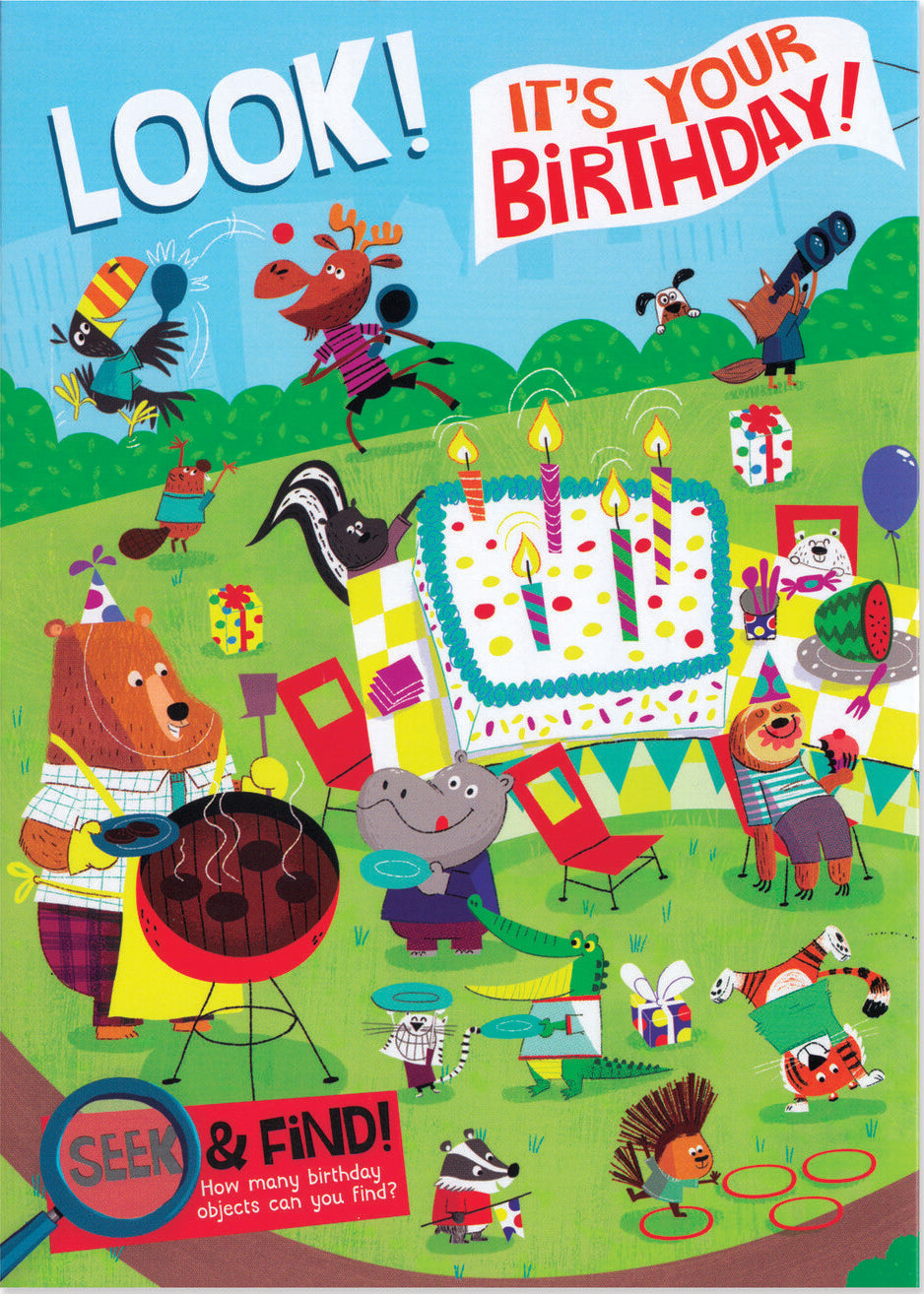 Birthday Seek & Find Tri-Fold Card