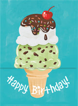 Ice Cream Glitter Tall Tri-fold Card