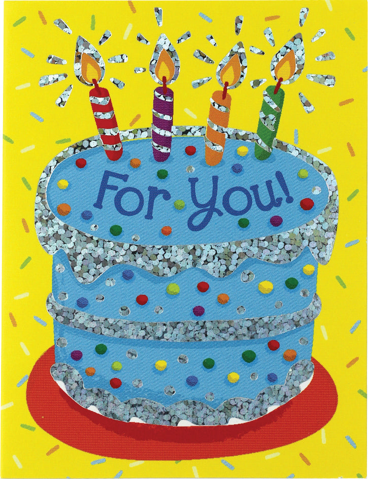 For You! Foil Birthday Cake Card