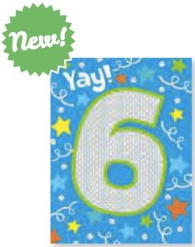 Age 6 Foil Gift Enclosure Card