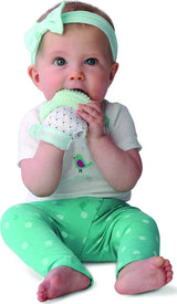 Munch Mitt Baby Teething Mitten (Mint Green Triangles)