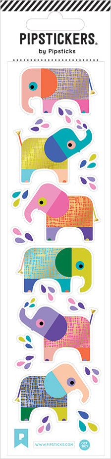 Stickers -  Playful Pachyderms (2x8)