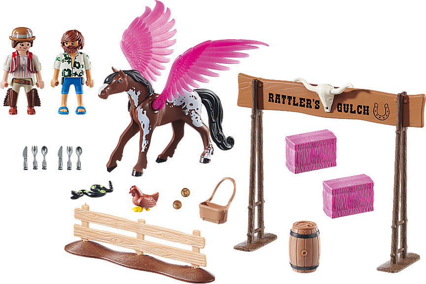 PLAYMOBIL:THE MOVIE Marla and Del with Flying Horse