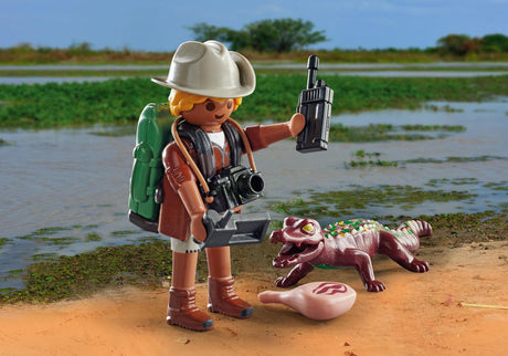 Playmobil Researcher with young caiman