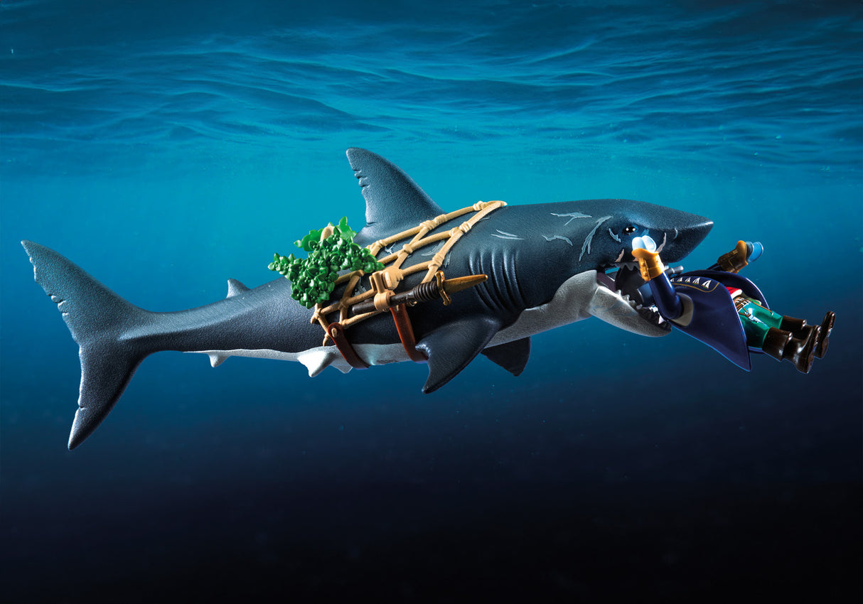 Giant Shark with Pirate