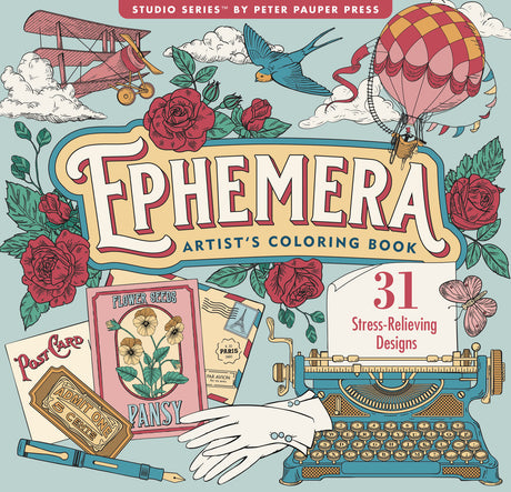 Ephemera Adult Coloring Book (31 one-sided designs on thick paper)
