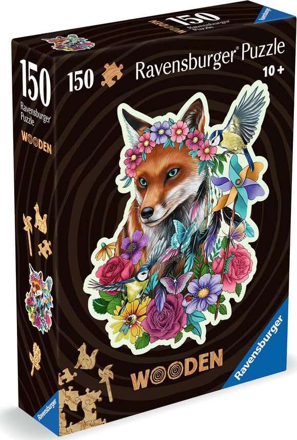 Colorful Fox Shaped (150 pc Shaped Wooden Puzzles)