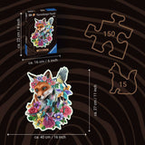 Colorful Fox Shaped (150 pc Shaped Wooden Puzzles)