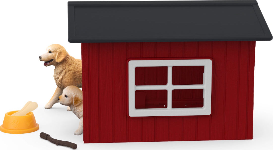 schleich FARM WORLD Dog Kennel with Golden Retriever