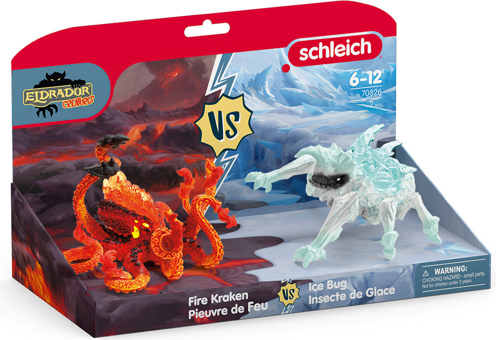 schleich ELDRADOR CREATURES Ice Bug vs. Fire Kraken – Dancing Bear