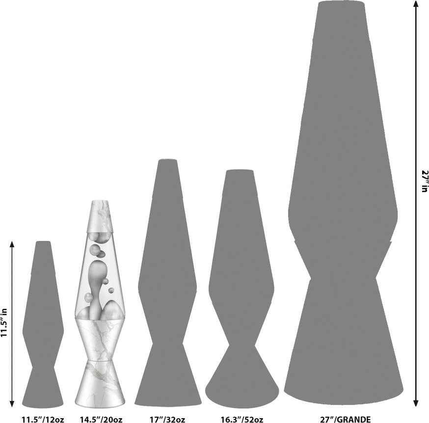 14.5'' LAVA® Lamp Fx Carrara/Mt Sl/Clear