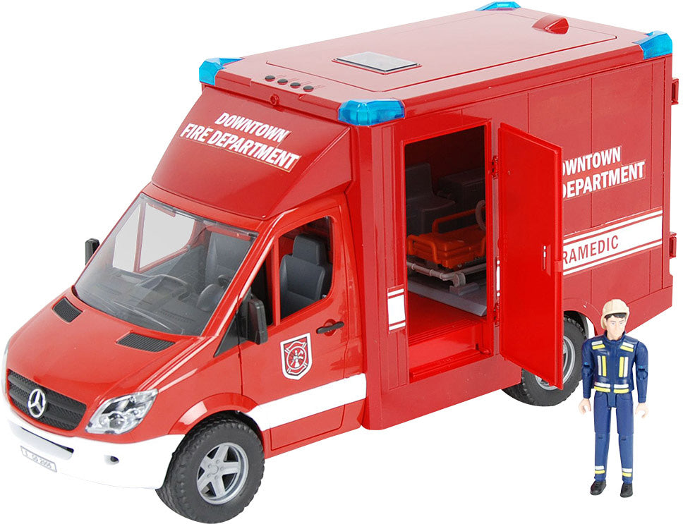 Bruder MB Sprinter Fire Department Paramedic with Driver and Accessories