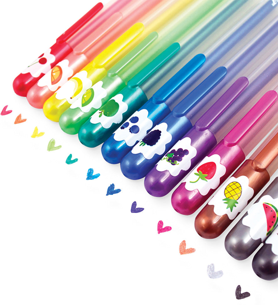 Yummy Yummy Scented Glitter Gel Pens - Set of 12