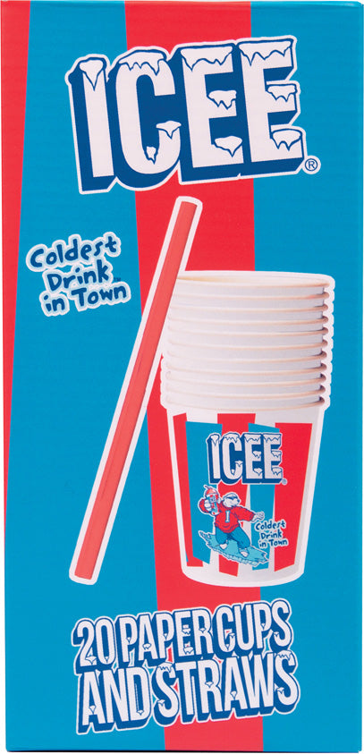 ICEE 20 Paper Cups and Straws