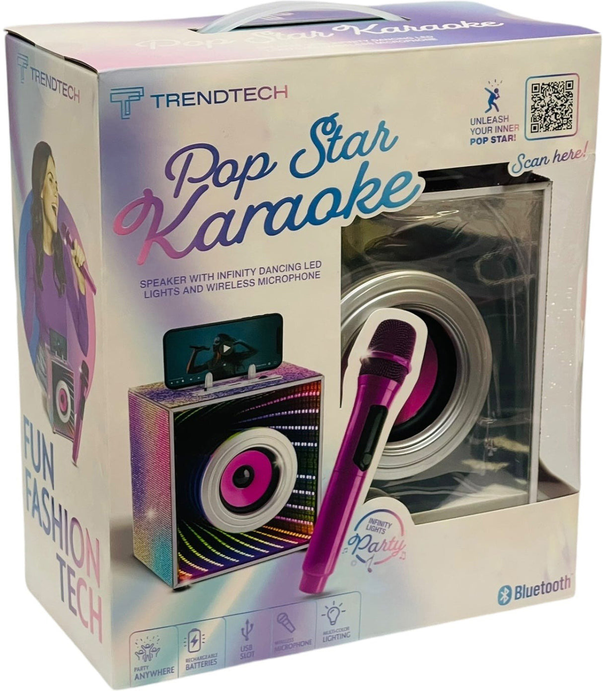 Pop Star Karaoke Set - Infinity Speaker and Wireless Microphone - Purple