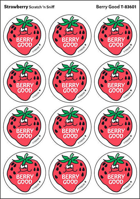 Berry Good - Strawberry scent Retro Stinky Stickers® (24 ct.)