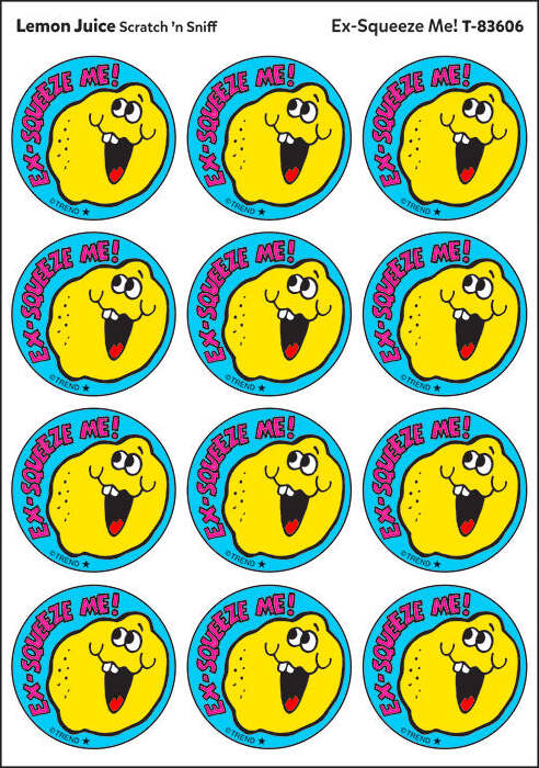 Ex-Squeeze Me! - Lemon Juice scent Retro Stinky Stickers® (24 ct.)