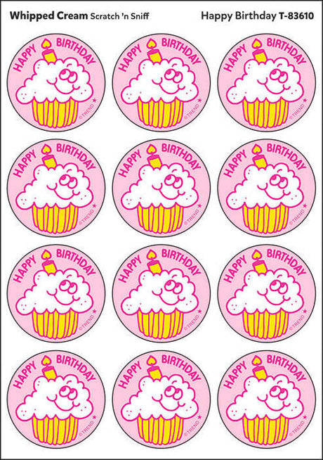 Happy Birthday - Whipped Cream scent Retro Stinky Stickers® (24 ct.)