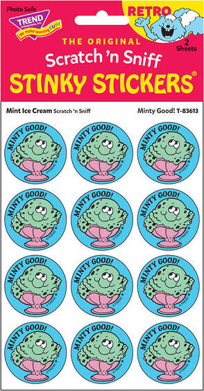 Minty Good! - Mint Ice Cream scent Retro Stinky Stickers® (24 ct.)