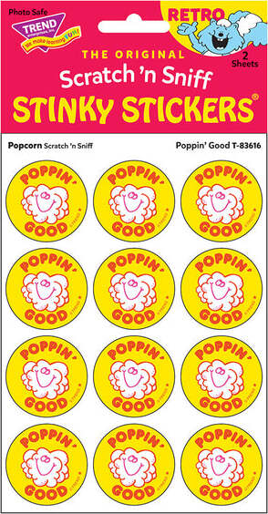 Poppin' Good - Popcorn scent Retro Stinky Stickers® (24 ct.)