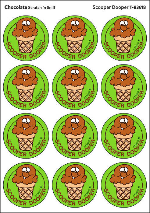 Scooper Dooper - Chocolate scent Retro Stinky Stickers® (24 ct.)