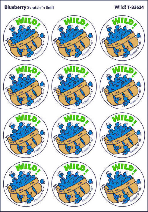 Wild! - Blueberry scent Retro Stinky Stickers® (24 ct.)