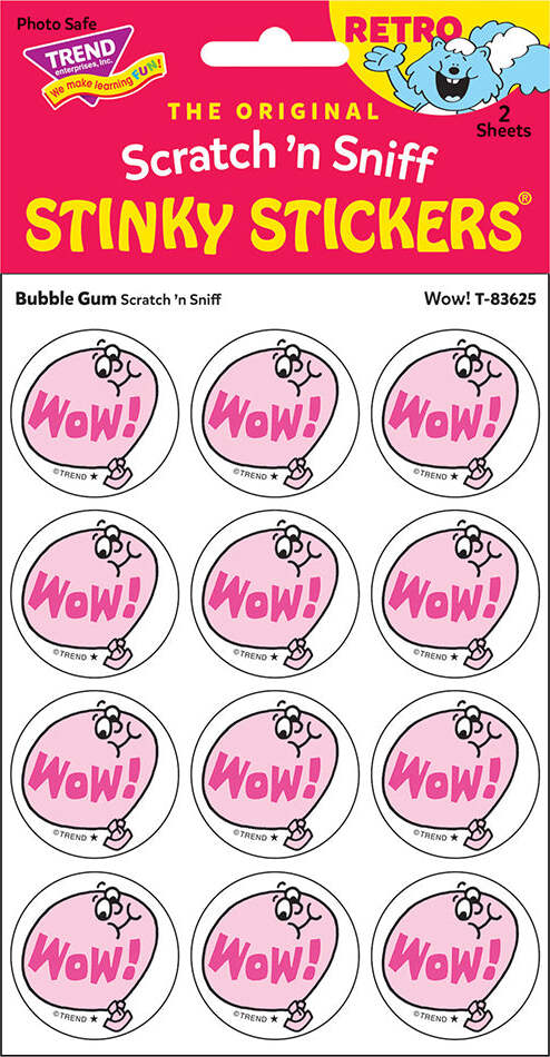 Wow! - Bubble Gum Retro Stinky Stickers® (24 ct.)