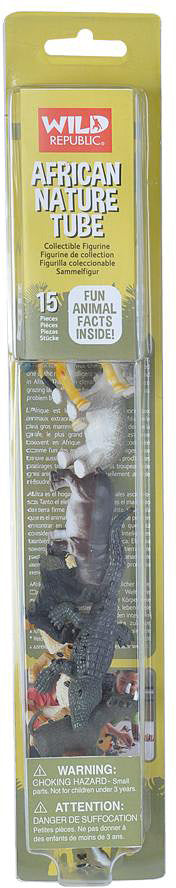 Tube of African Animal Figurines
