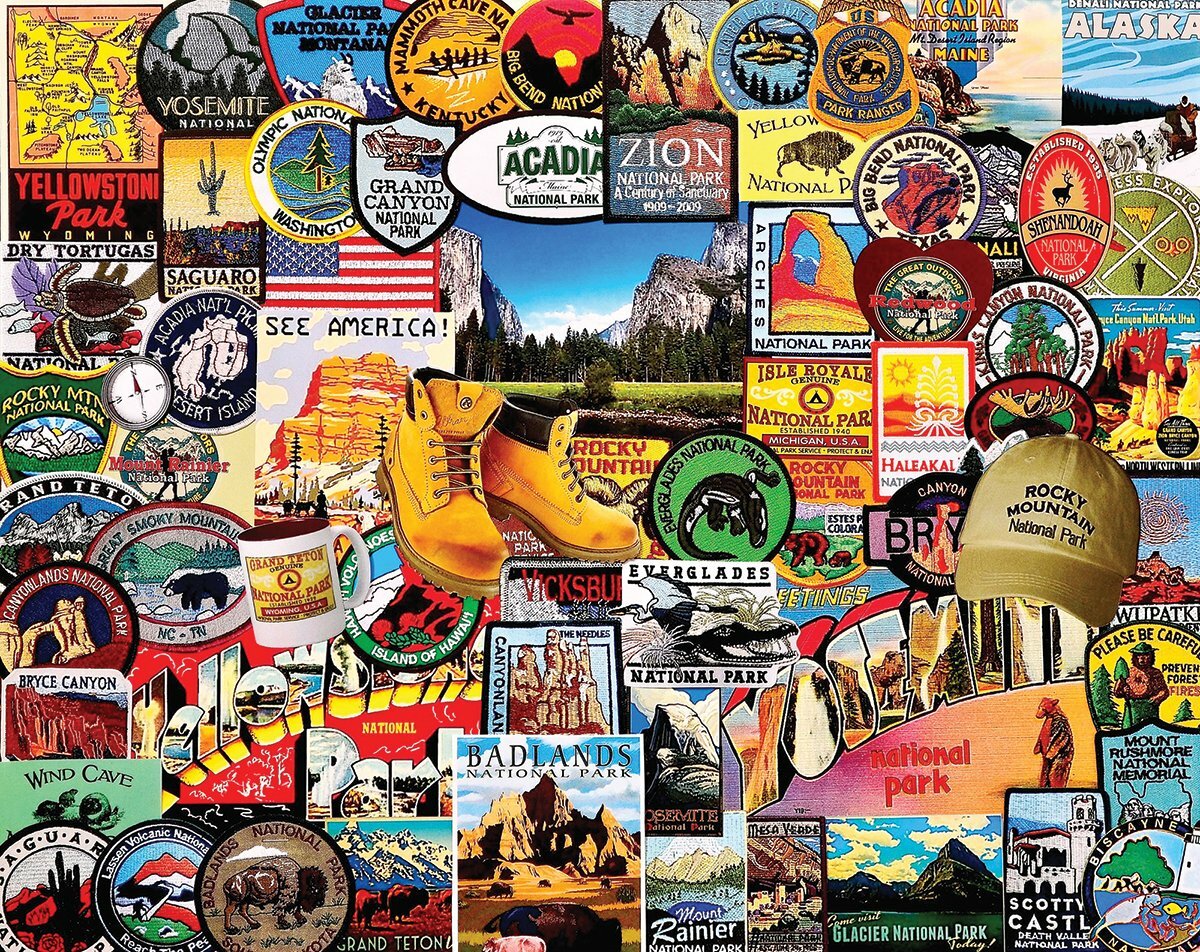 National Park Badges - 1000 Piece - White Mountain Puzzles