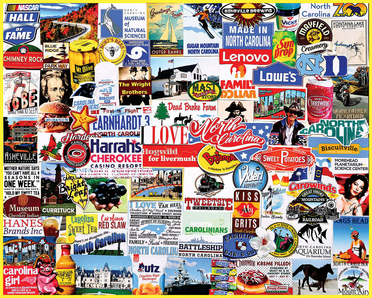 I Love North Carolina - 1000 Piece Jigsaw Puzzle